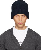 Maison Margiela Navy Ribbed Beanie