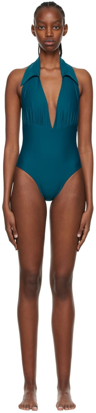 Photo: Anne Isabella SSENSE Exclusive Green One-Piece Swimsuit