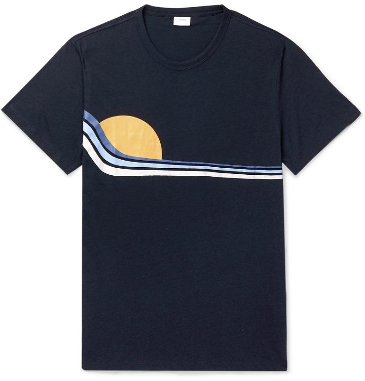Photo: Onia - Johnny Printed Modal and Cotton-Blend Jersey T-Shirt - Blue