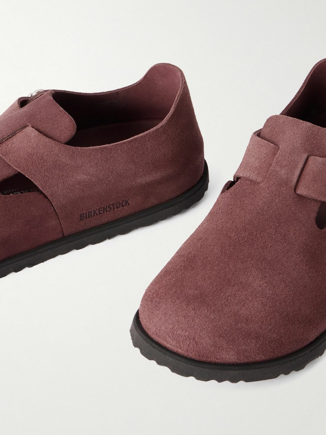 BIRKENSTOCK 1774 - London Suede Clogs - Burgundy