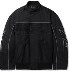Balenciaga - Oversized Logo-Appliquéd Piped Padded Tech-Cotton Bomber Jacket - Black