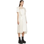 Sacai Off-White Sheer Neck Belted Dress