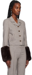Staud Brown & White Regency Jacket