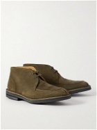 Mr P. - Andrew Split-Toe Shearling-Lined Regenerated Suede by evolo® Chukka Boots - Brown