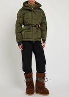 Moncler Salastrains Belted Padded Shell Jacket Green Dark