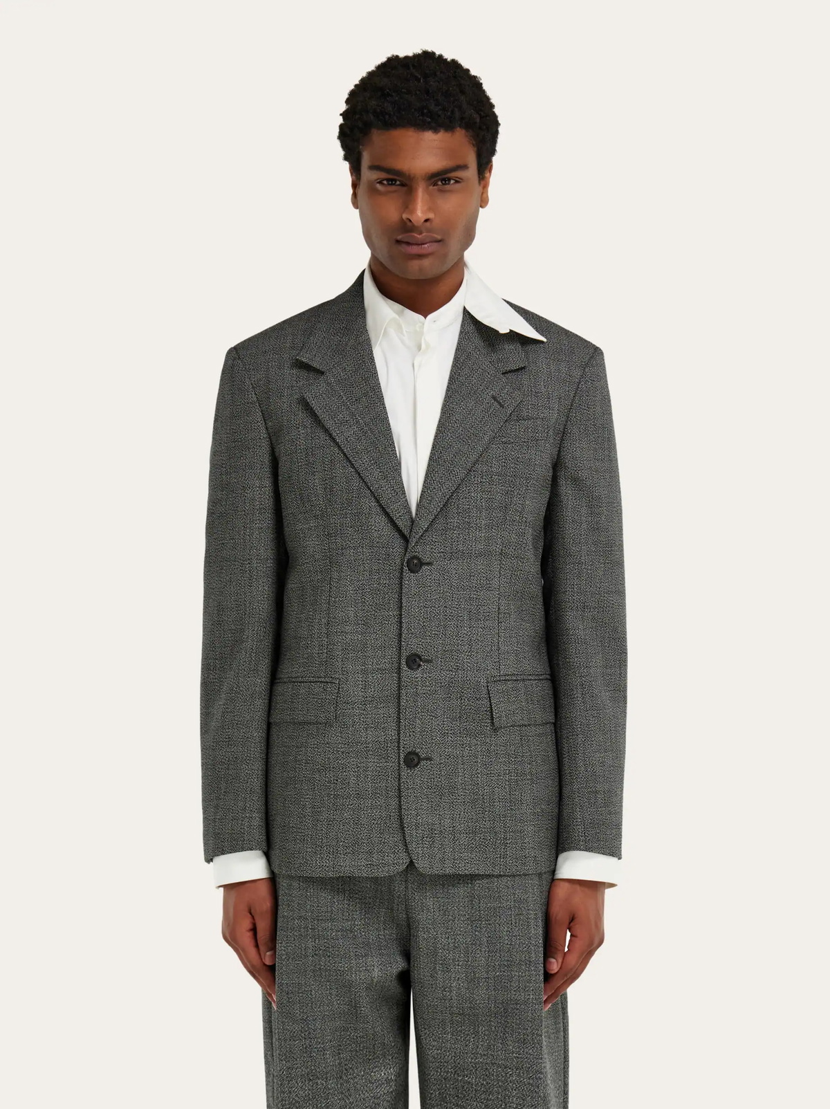 Ferragamo Mens Single breasted blazer in Grey