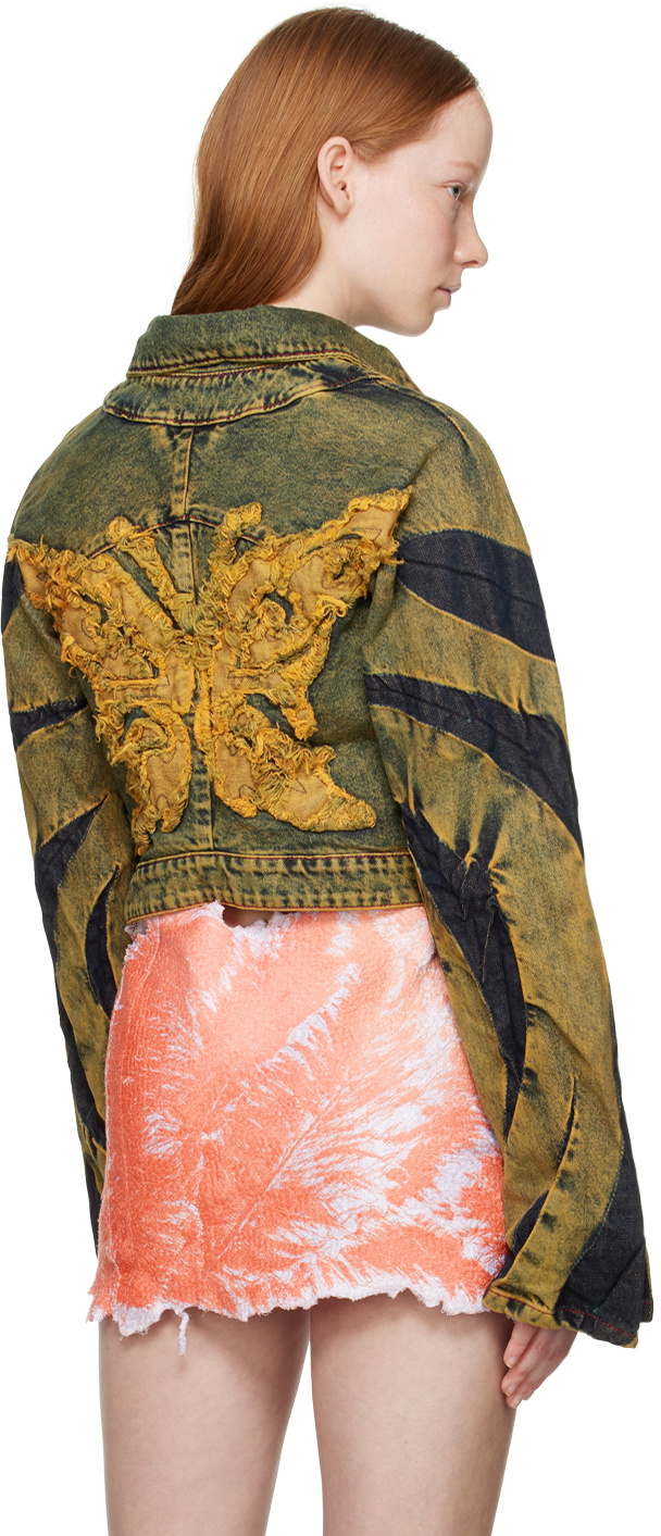 Masha Popova Yellow Butterfly Back Denim Jacket