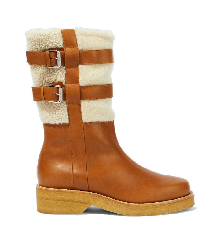 Photo: Christian Louboutin - Shearling-trimmed leather boots