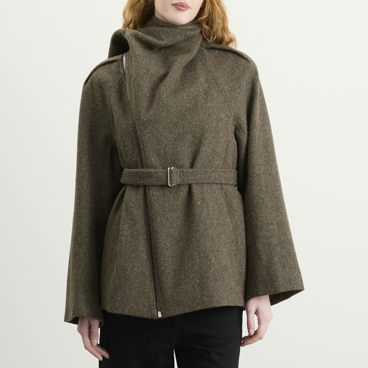Rick Owens Women's Flight Scarf Jacket in Bosco