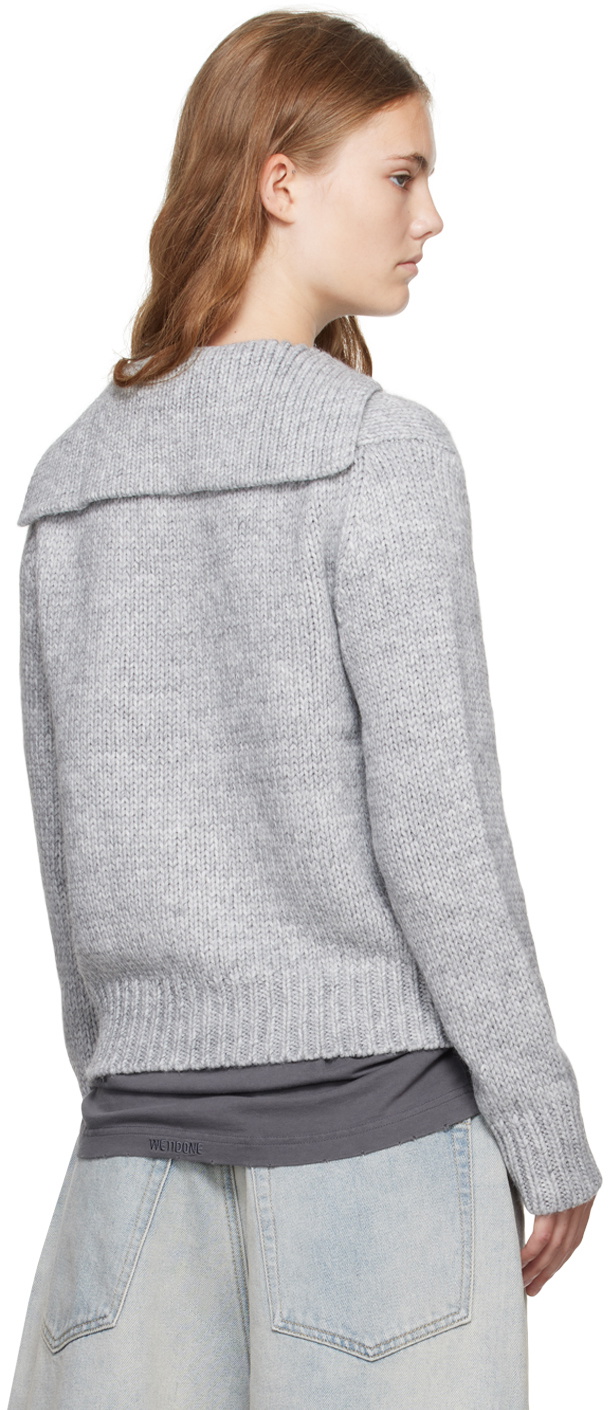 We11done Gray Sailor Cardigan