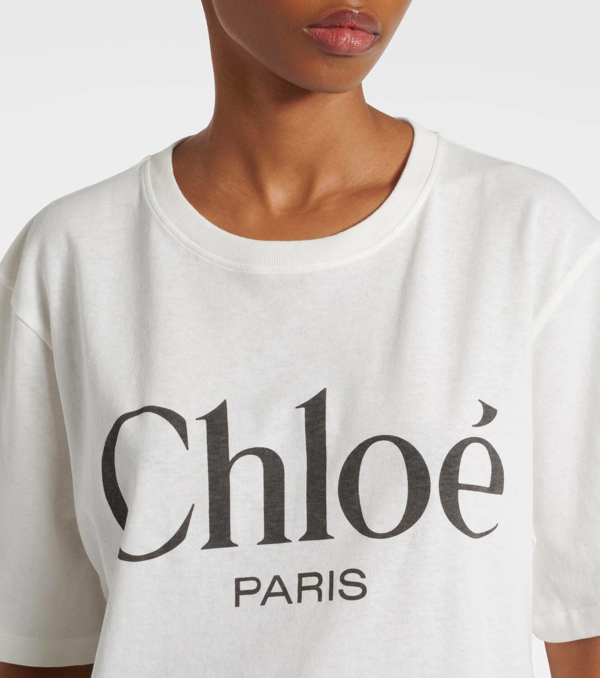Tシャツ・カットソー CHLOE COTTON JERSEY T-SHIRT WITH LOGO PRINT CHLOÉ Printed cotton-jersey T-shirt | NET-A-PORTER