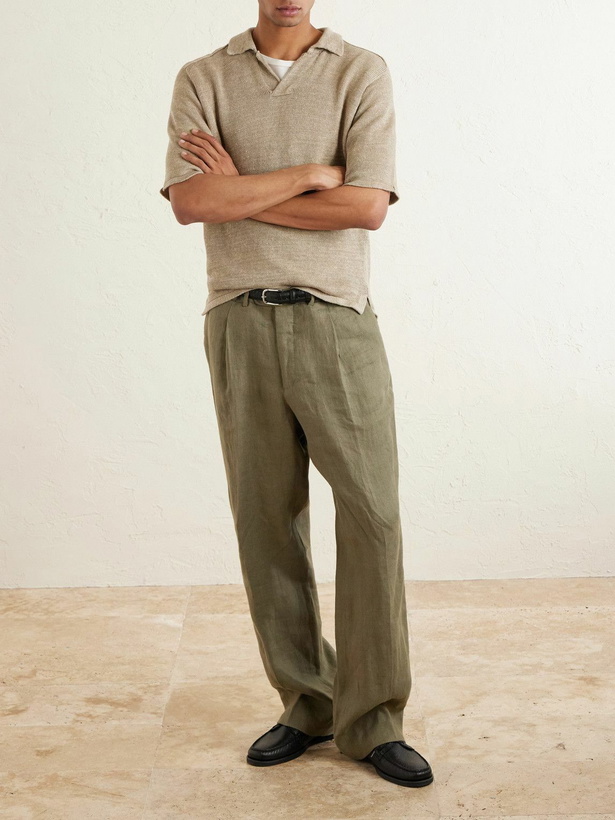Photo: Inis Meáin - Linen Polo Shirt - Neutrals