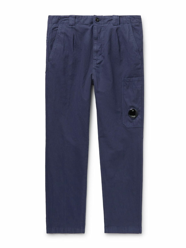 Photo: C.P. Company - Slim-Fit Cotton and Linen-Blend Trousers - Blue