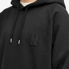 Norse Projects Men's Marten Raglan N Patch Hoodie in Black
