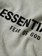 FEAR OF GOD ESSENTIALS - Logo-Flocked Cotton-Blend Jersey Sweatshirt - Gray