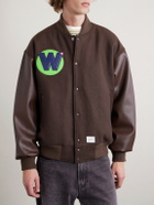 WTAPS - Logo-Appliquéd Panelled Melton Wool-Blend Jacket - Brown