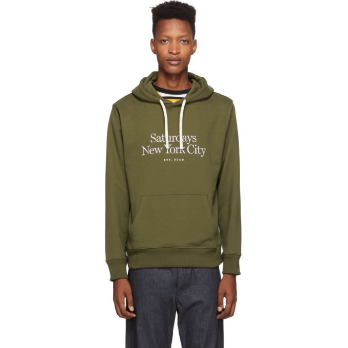 Photo: Saturdays NYC Green Embroidered Miller Standard Ditch Hoodie