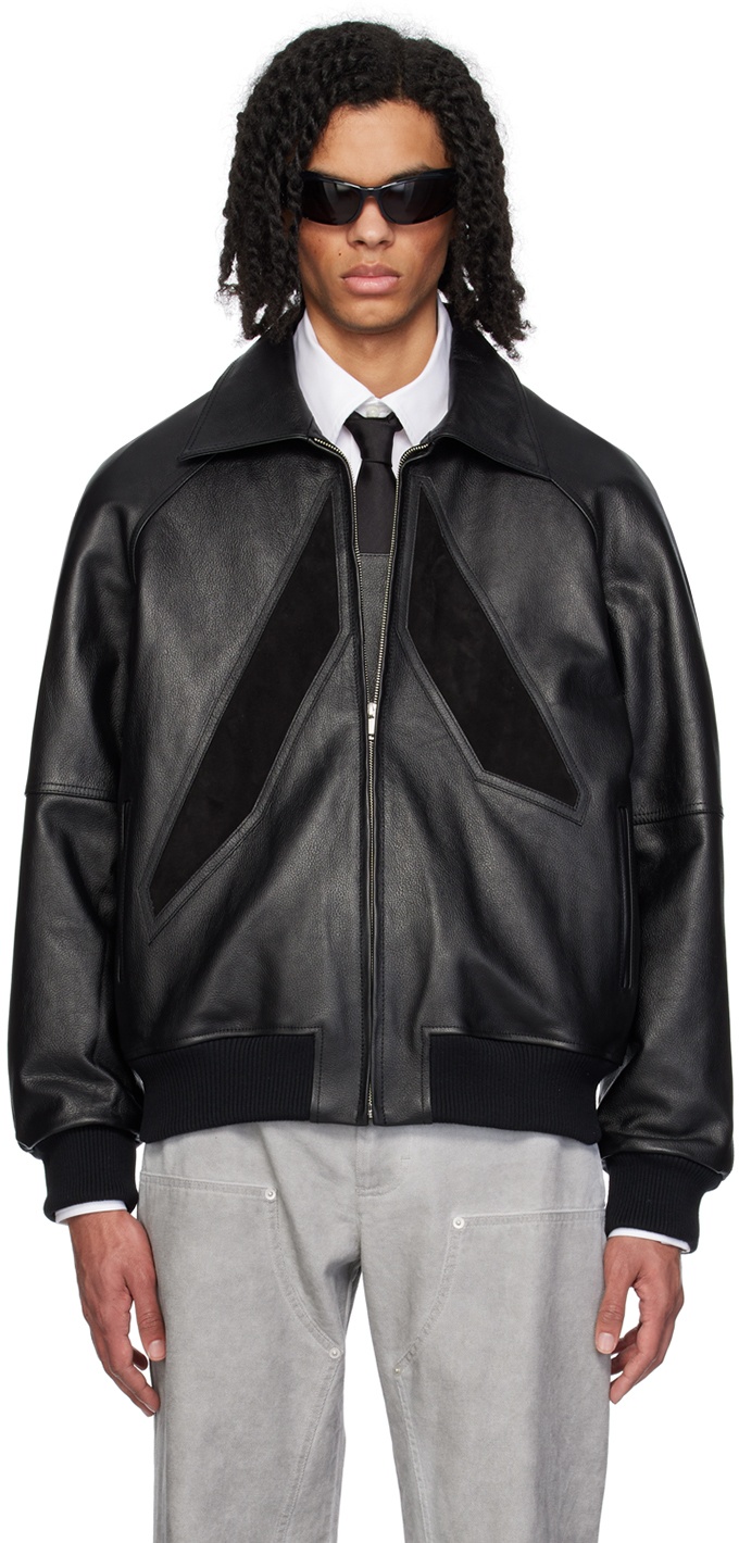 Photo: 1017 ALYX 9SM Black Appliqué Leather Jacket