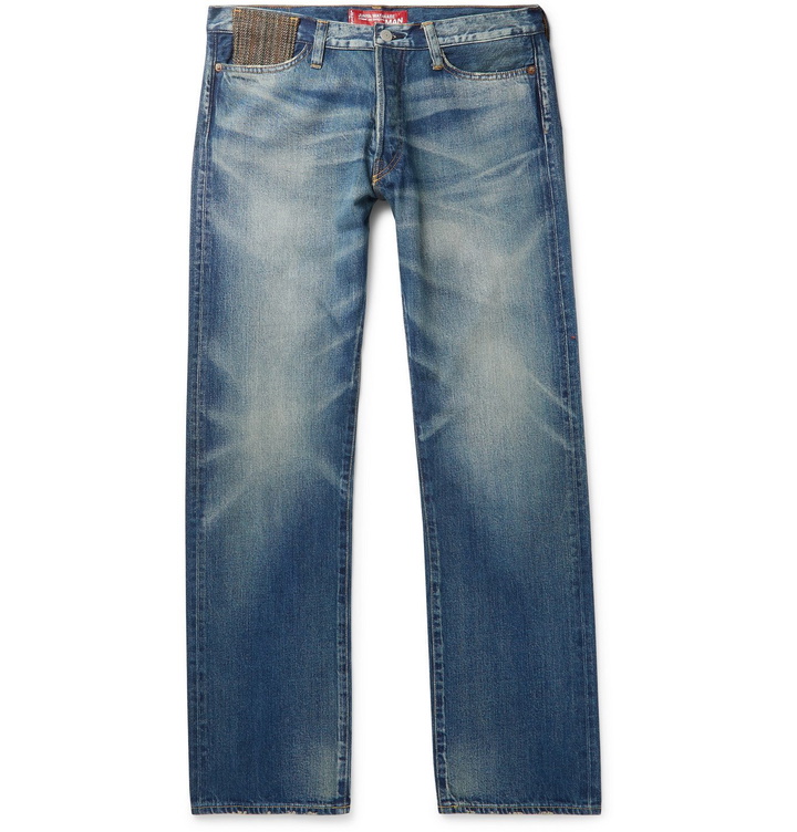 Photo: Junya Watanabe - Levi's 501 1947 Tweed-Trimmed Selvedge Denim Jeans - Blue