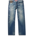 Junya Watanabe - Levi's 501 1947 Tweed-Trimmed Selvedge Denim Jeans - Blue