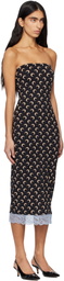 Marine Serre Black Recycled Moon Jersey Bustier Midi Dress