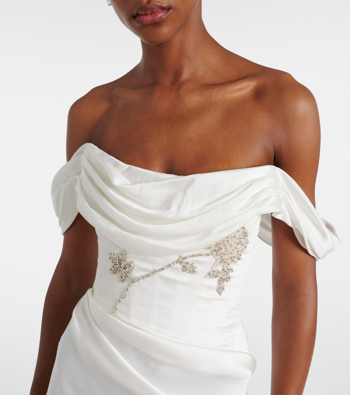 Clio Peppiatt Paloma beaded satin corset gown