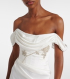 Clio Peppiatt Paloma beaded satin corset gown