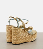 Valentino Garavani Cœur Royal leather espadrille wedges