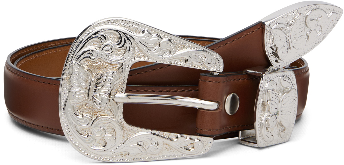 NEEDLES Brown Papillon Square Buckle Belt Needles