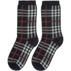 Burberry Navy Vintage Check Socks