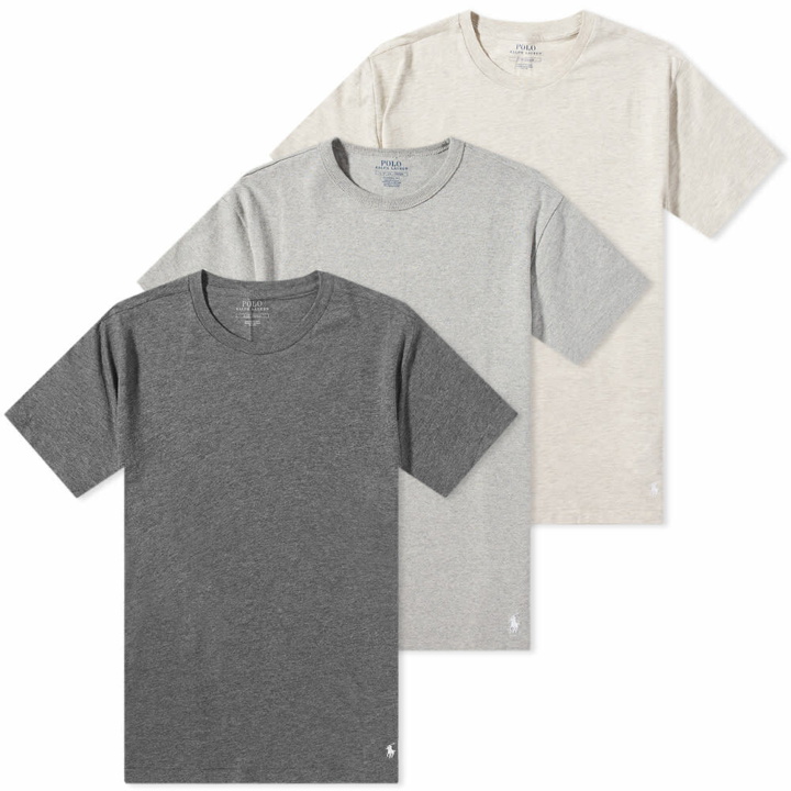 Photo: Polo Ralph Lauren Men's Crew Base Layer T-Shirt - 3 Pack in Heather/Grey/Charcoal