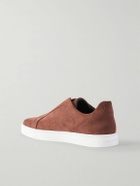 Manolo Blahnik - Agilio Nubuck Slip-On Sneakers - Brown