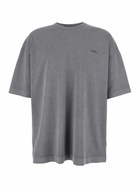 Juun.J Grey T-shirt With Logo Embroidered On The Front And Print On The Back In Cotton Man