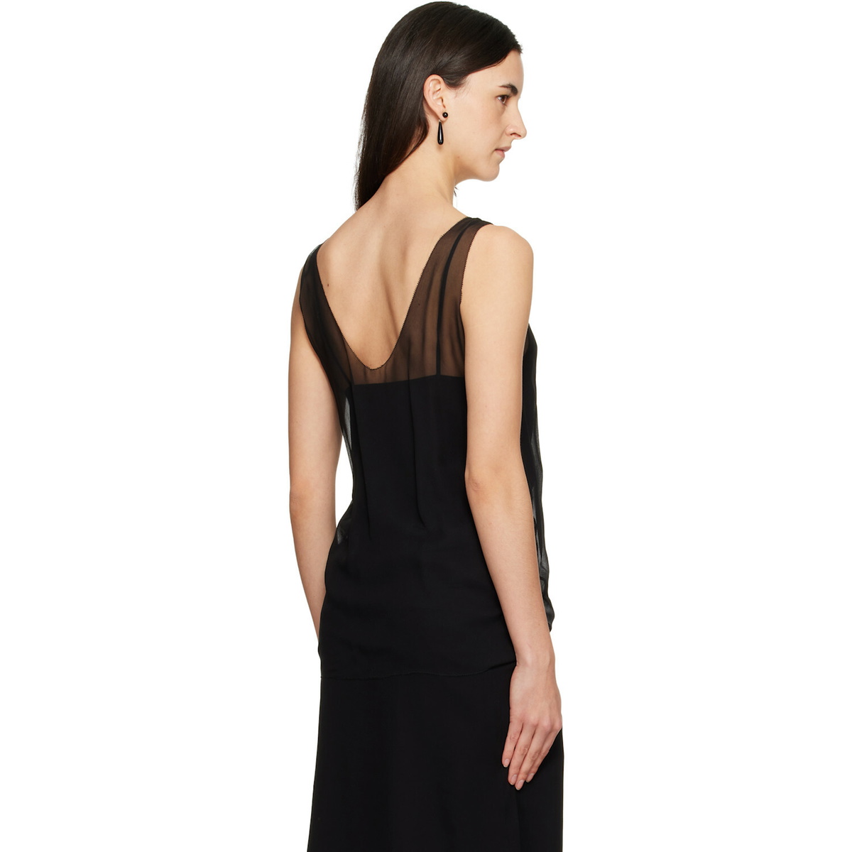 TOTEME Black Chiffon Slip Top