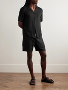 Onia - Air Straight-Leg Linen and Lyocell-Blend Drawstring Shorts - Black