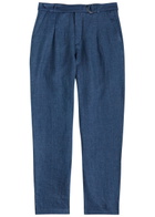 Oliver Spencer Belted Linen Trousers Navy