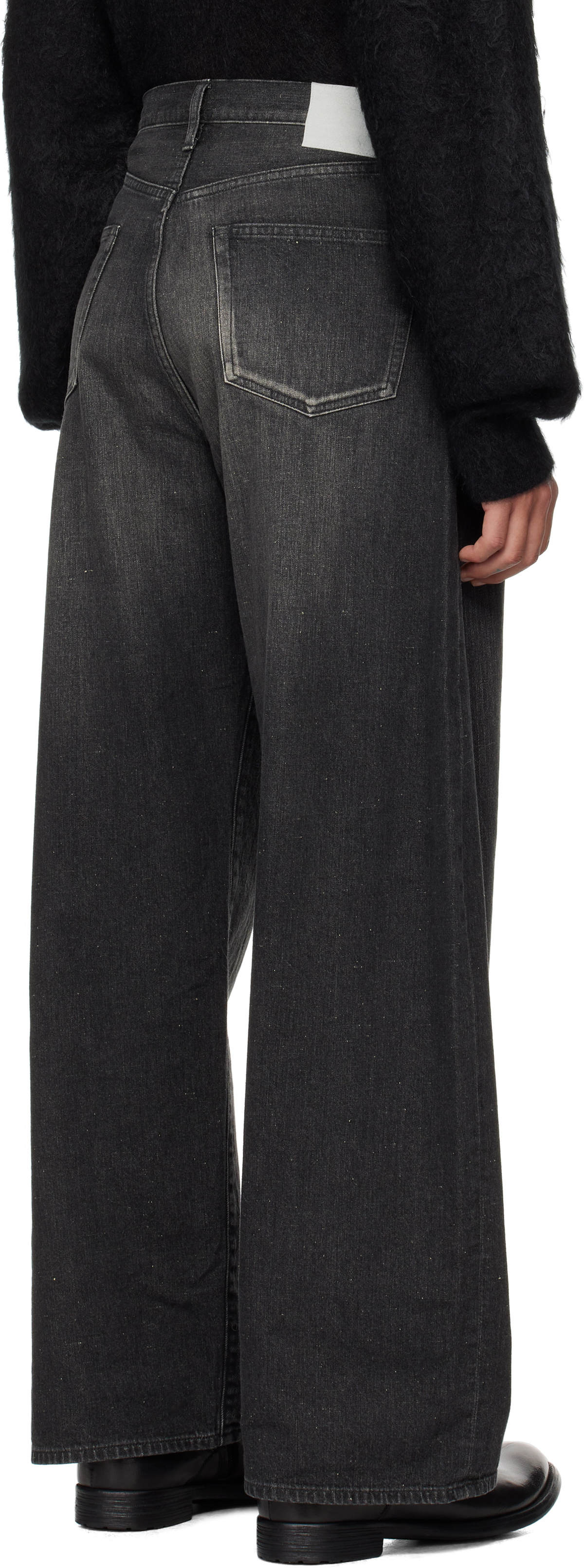 stein Black Deformation Wide Jeans