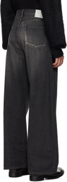 stein Black Deformation Wide Jeans