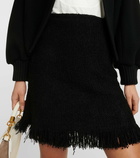 Chloé High-rise fringed wool-blend miniskirt