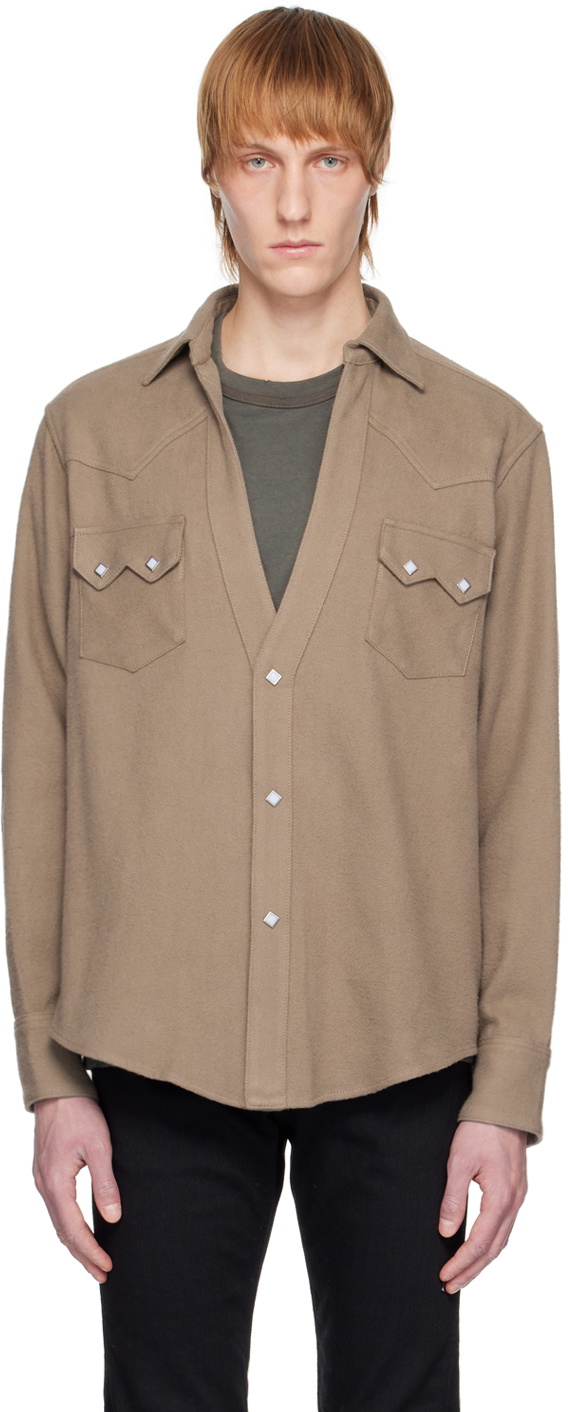The Letters Tan Western Shirt