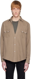 The Letters Tan Western Shirt