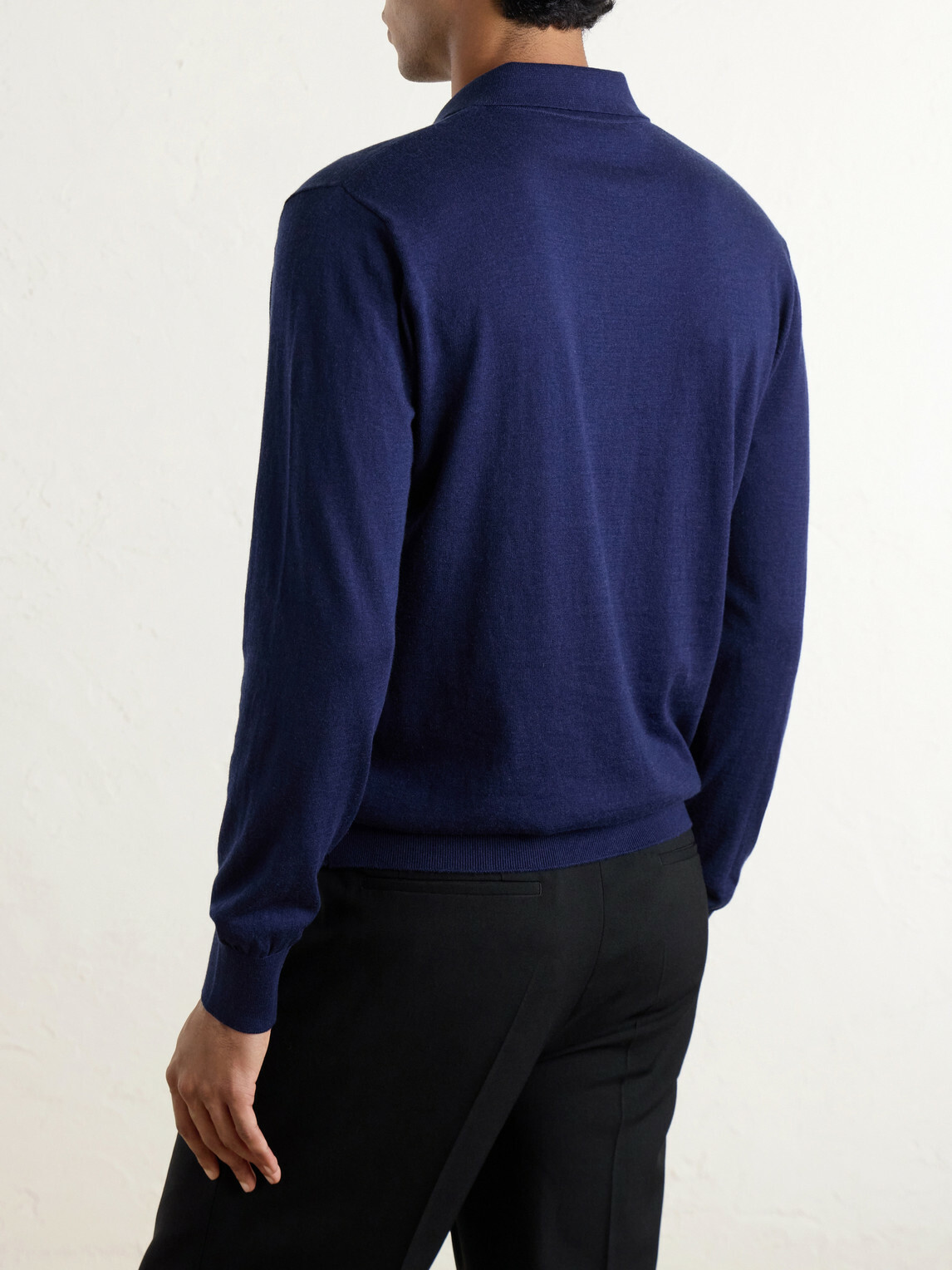 Eleventy - Cotton and Cashmere-Blend Polo Shirt - Blue