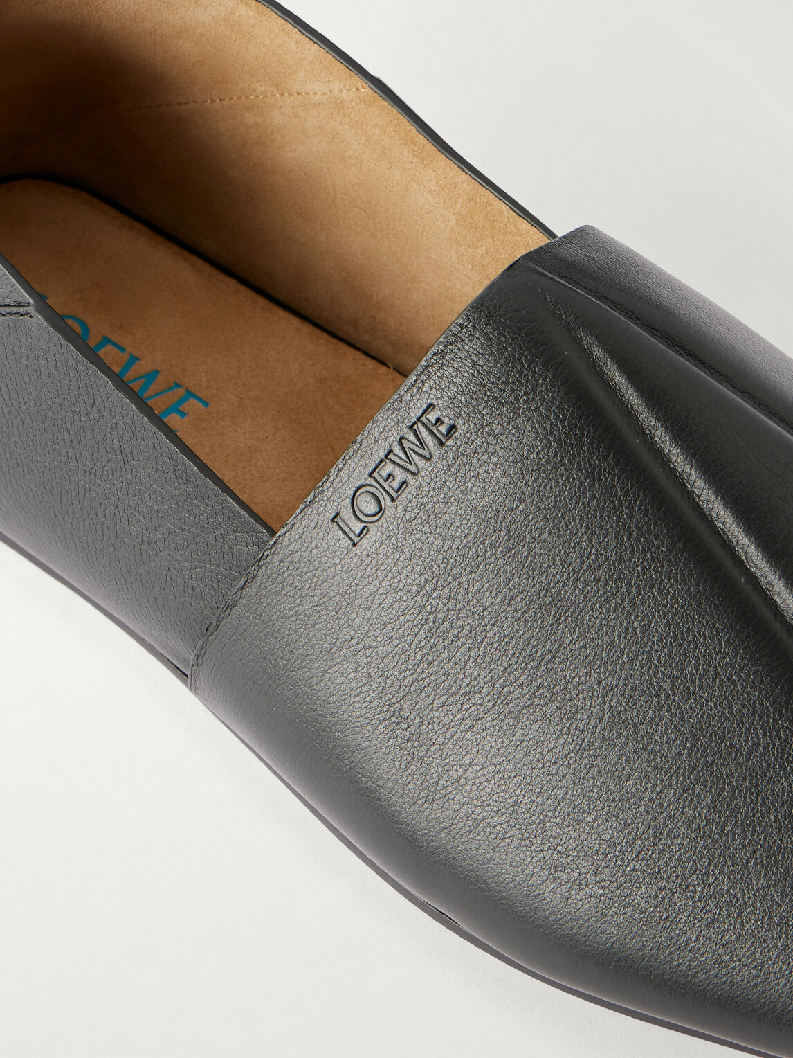 LOEWE - Origami Leather Slippers - Black