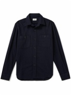Hartford - Percey Recycled Wool-Blend Flannel Overshirt - Blue