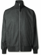 LOEWE - Wool and Cashmere-Blend Flannel Bomber Jacket - Gray