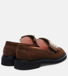 Roger Vivier Viv' Rangers 25 embellished suede loafers