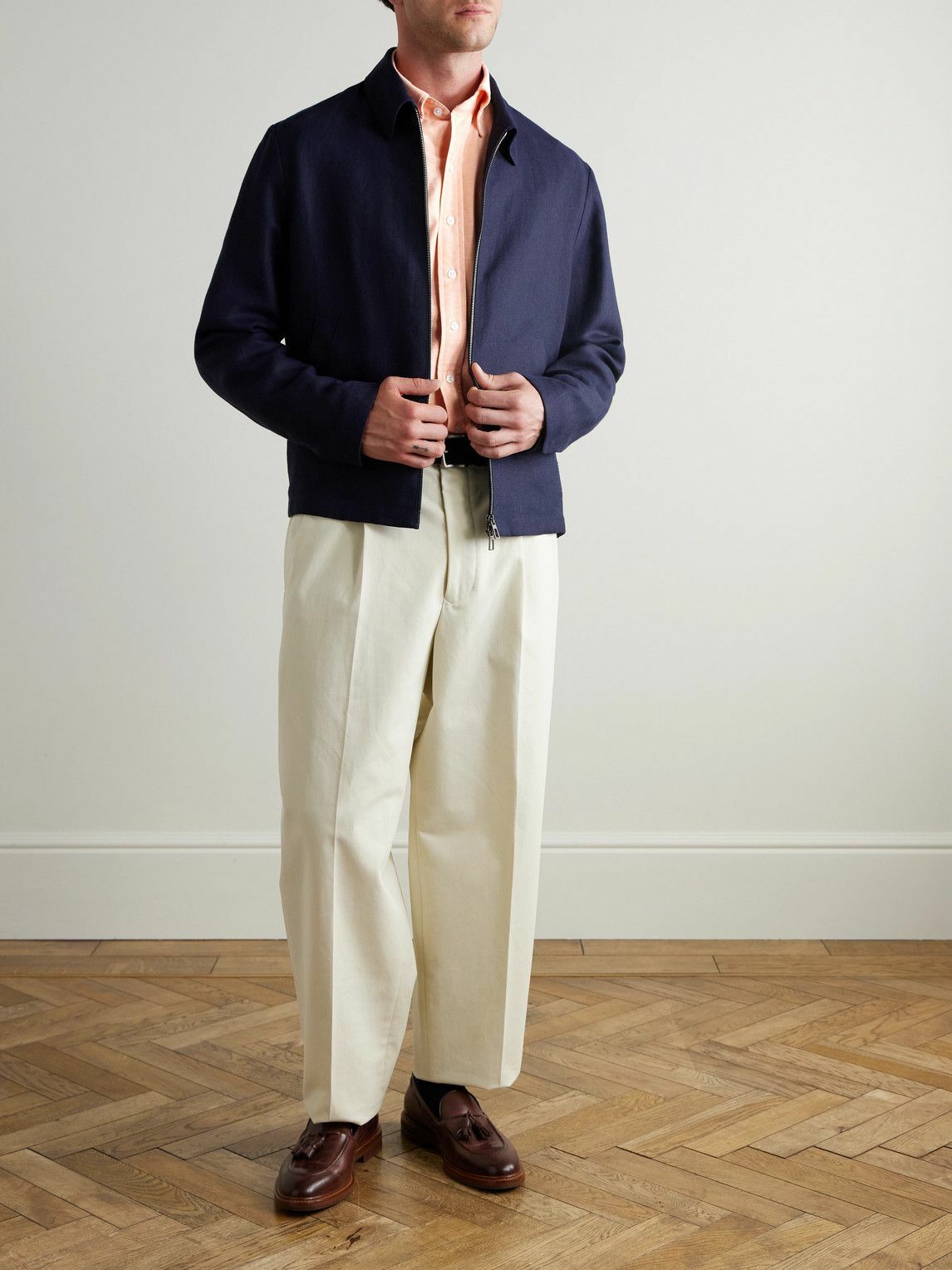 Kingsman - Drake's Button-Down Collar Cotton Oxford Shirt - Orange