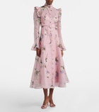 Leo Lin Katrina floral linen and silk midi dress