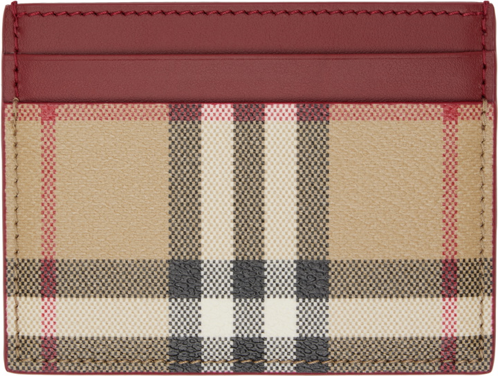 Photo: Burberry Beige & Burgundy Check Card Holder