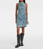 McQueen Draped denim minidress